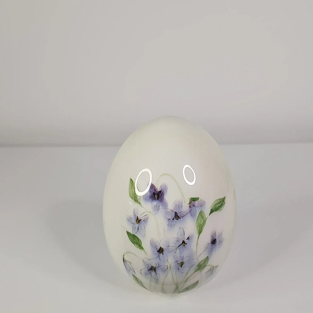 Ceramic Square Floral Flower Vase Green/White/Pink Glossy Finish C.G